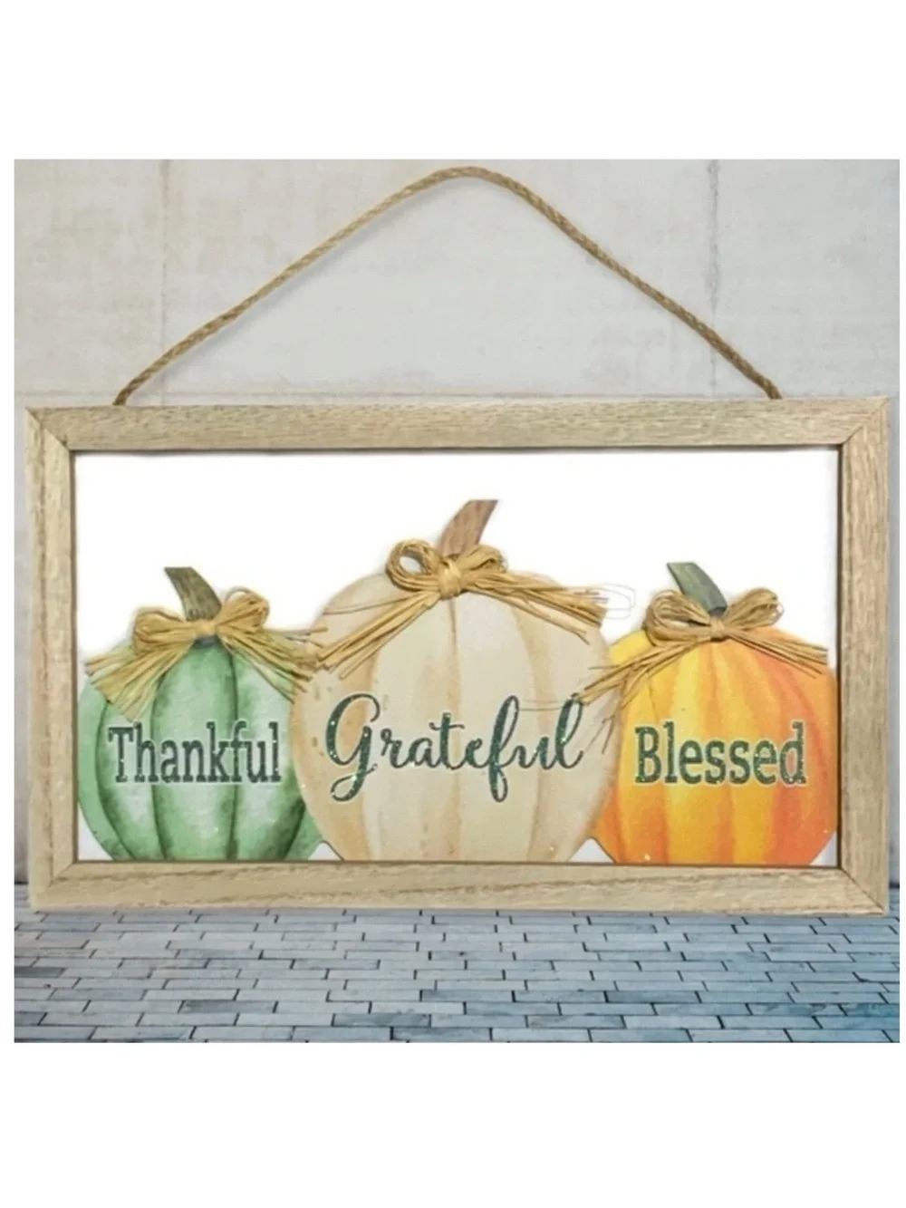 Modern Farmhouse Wall Hanging Fall Autumn Halloween Thanksgiving Decor 14 x 8 in
